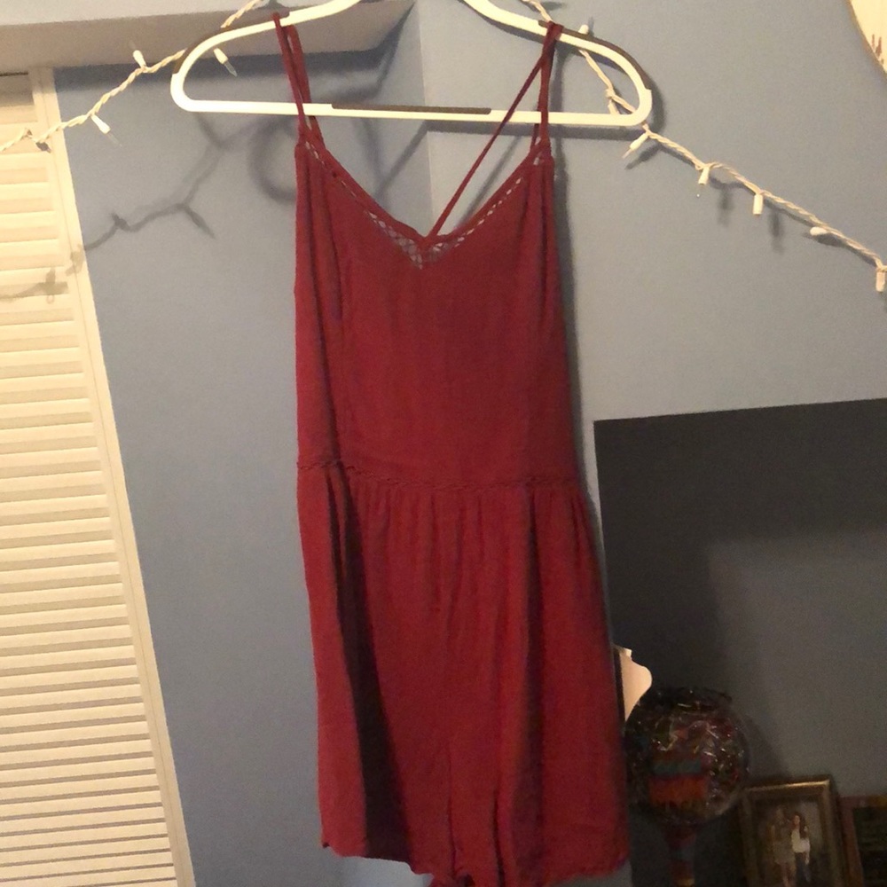 Dark red romper